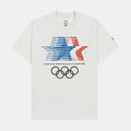 1984 Los Angeles Games Olympic Heritage Mens Short Sleeve Shirt (White/Blue)