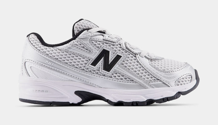 740 Bungee Lace Preschool Lifestyle Shoes (Silver Metallic/Black)