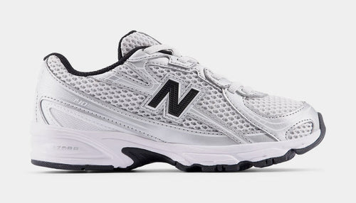 740 Bungee Lace Preschool Lifestyle Shoes (Silver Metallic/Black)