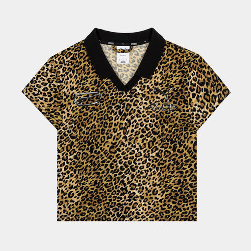 A$AP Rocky x Puma Leopard Baby Tee Womens Short Sleeve Shirt (Warm Beige/AOP)