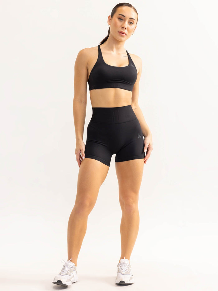 Activate Scoop Neck Sports Bra - Black Clothing Ryderwear