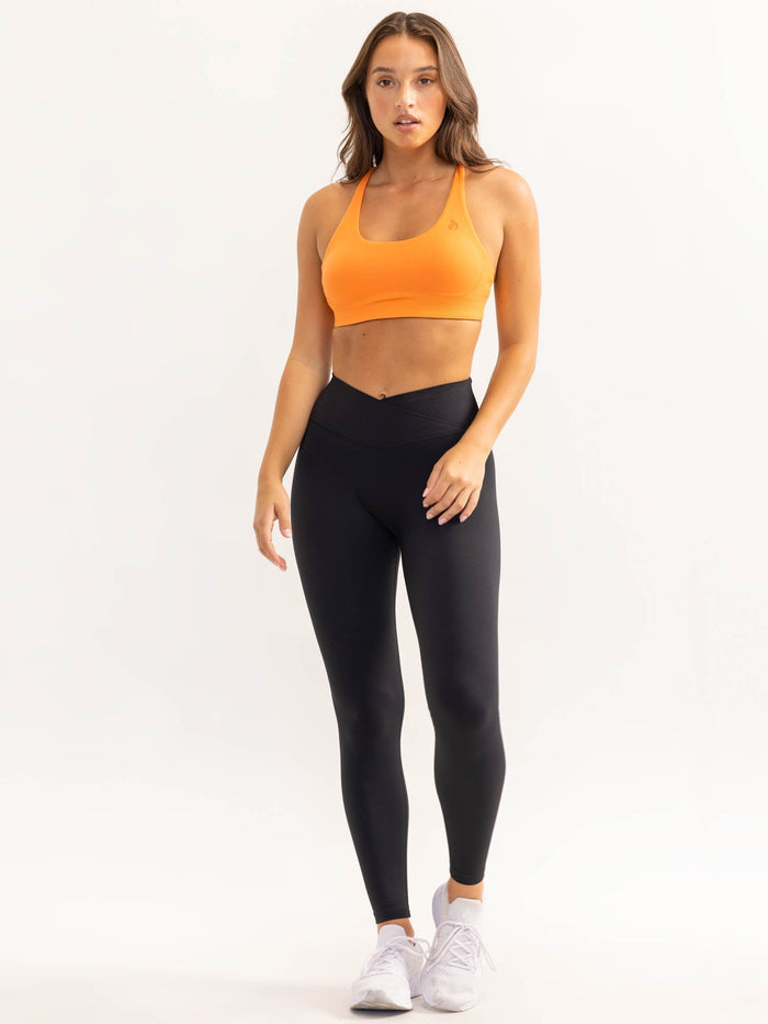 Activate Scoop Neck Sports Bra - Tangerine Clothing Ryderwear