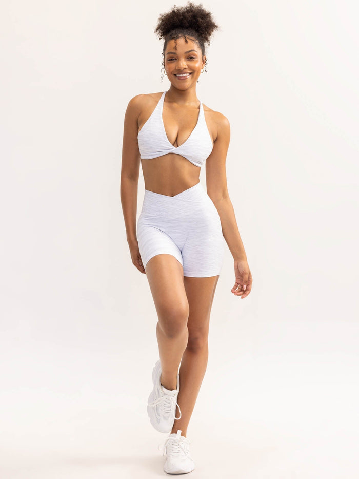 Activate Twist Sports Bra - Snow Grey Marl Clothing Ryderwear