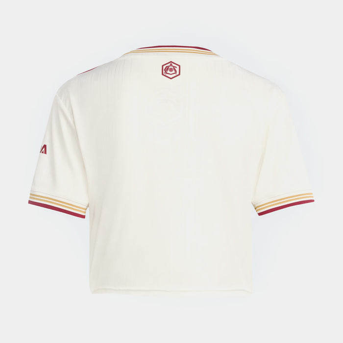 AFC Cropped 3 Stripes Womens Jersey (Cloud White/Team Coll Burgundy 2)