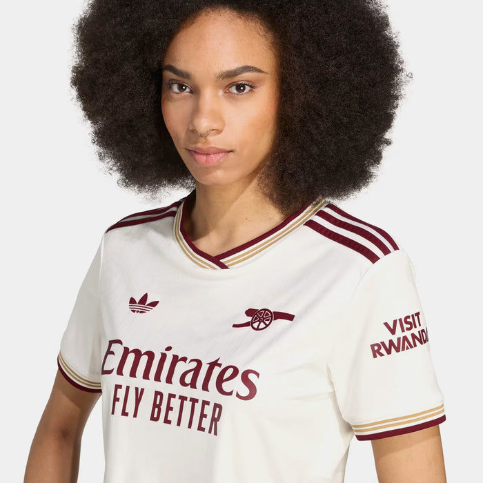 AFC Cropped 3 Stripes Womens Jersey (Cloud White/Team Coll Burgundy 2)