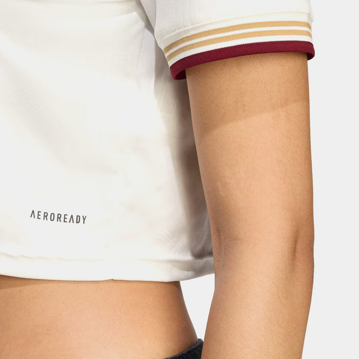 AFC Cropped 3 Stripes Womens Jersey (Cloud White/Team Coll Burgundy 2)