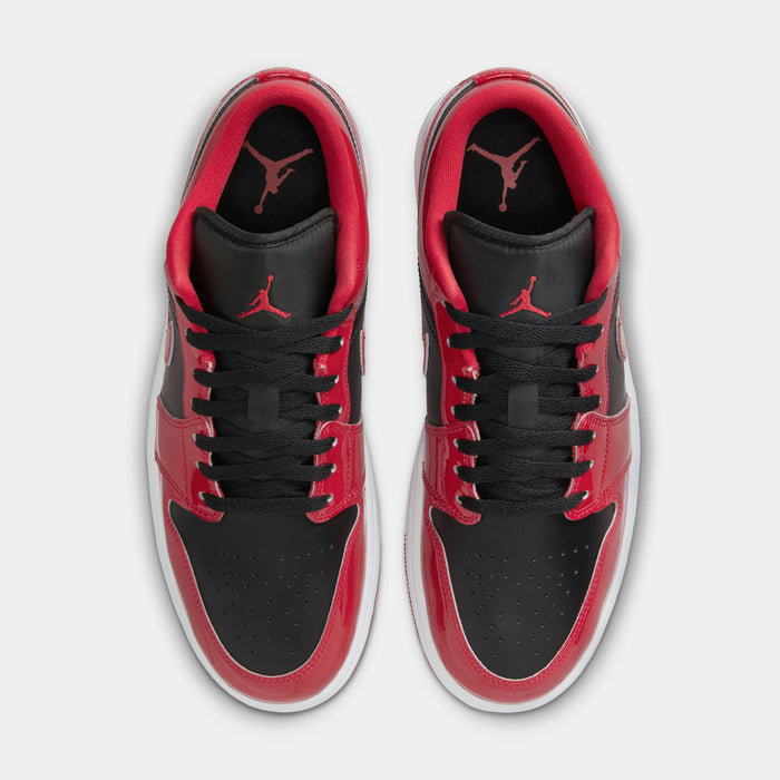 Air Jordan 1 Low Bred Patent Mens Lifestyle Shoes (Black/Vasity Red/White)