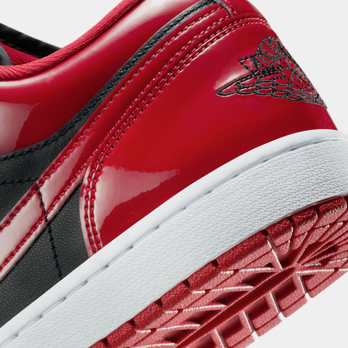 Air Jordan 1 Low Bred Patent Mens Lifestyle Shoes (Black/Vasity Red/White)