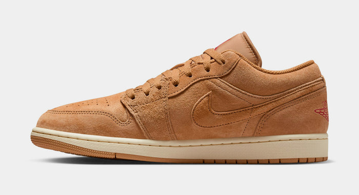 Air Jordan 1 Low Flax Mens Lifestyle Shoes (Flax/Flax/Varsity Red/Muslin)