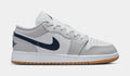 Air Jordan 1 Low Grade School Basketball Shoes (White/Midnight Navy/Neutral Grey)