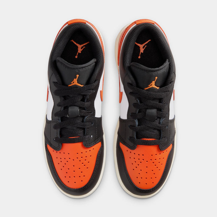 Air Jordan 1 Low Grade School Lifestyle Shoes (Black/White/Sail/Starfish)