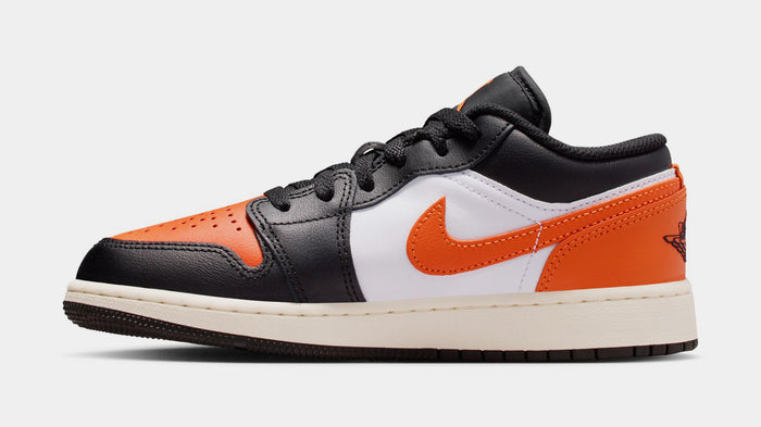 Air Jordan 1 Low Grade School Lifestyle Shoes (Black/White/Sail/Starfish)