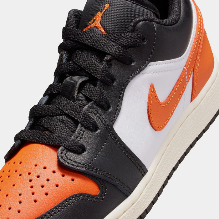 Air Jordan 1 Low Grade School Lifestyle Shoes (Black/White/Sail/Starfish)