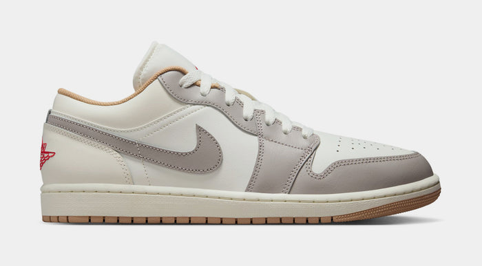 Air Jordan 1 Low Mens Lifestyle Shoes (Sail/Fire Red/College Grey/Hemp)