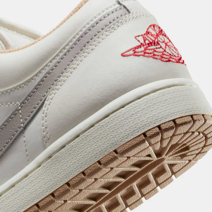 Air Jordan 1 Low Mens Lifestyle Shoes (Sail/Fire Red/College Grey/Hemp)