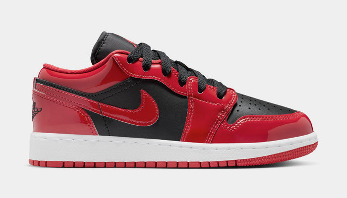 Air Jordan 1 Low SE Grade School Lifestyle Shoes (Black/White/Varsity Red)