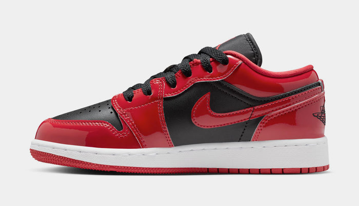 Air Jordan 1 Low SE Grade School Lifestyle Shoes (Black/White/Varsity Red)