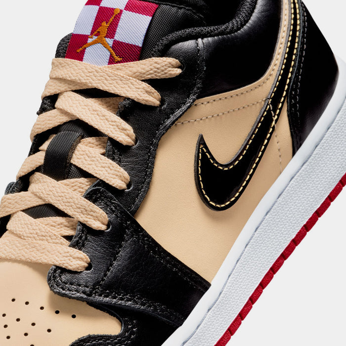 Air Jordan 1 Low SE Pizza Grade School Lifestyle Shoes (Sesame/Fire Red/White/Black)