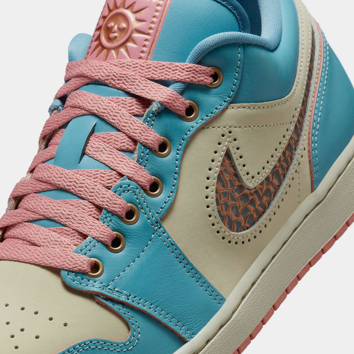 Air Jordan 1 Low SE Somos Eternos Mens Lifestyle Shoes (Denim Turquoise/Smokey Blue/Red Stardust)