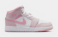 Air Jordan 1 Mid Grade School Lifestyle Shoes (Pearl Pink/Medium Soft Pink/White)
