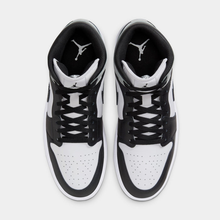 Air Jordan 1 Mid Mens Lifestyle Shoes (White/Light Smoke Grey/Black)