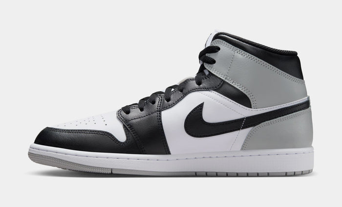 Air Jordan 1 Mid Mens Lifestyle Shoes (White/Light Smoke Grey/Black)