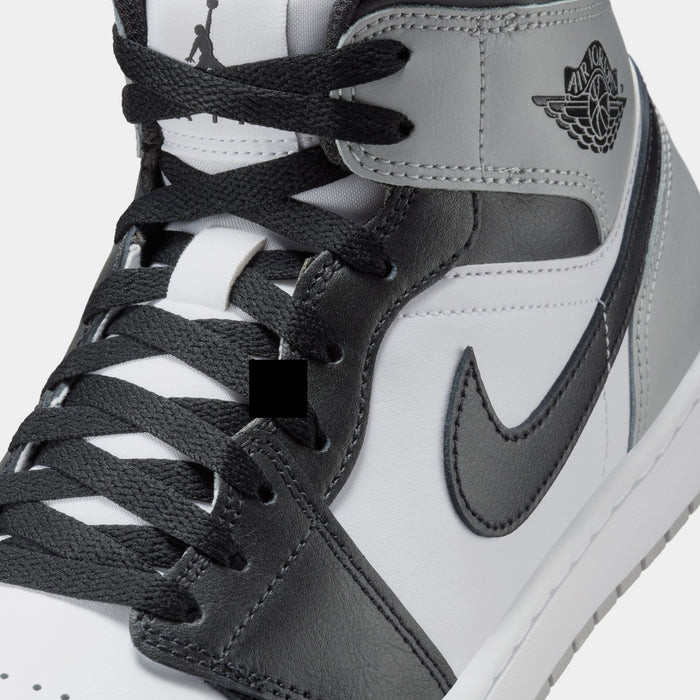 Air Jordan 1 Mid Mens Lifestyle Shoes (White/Light Smoke Grey/Black)