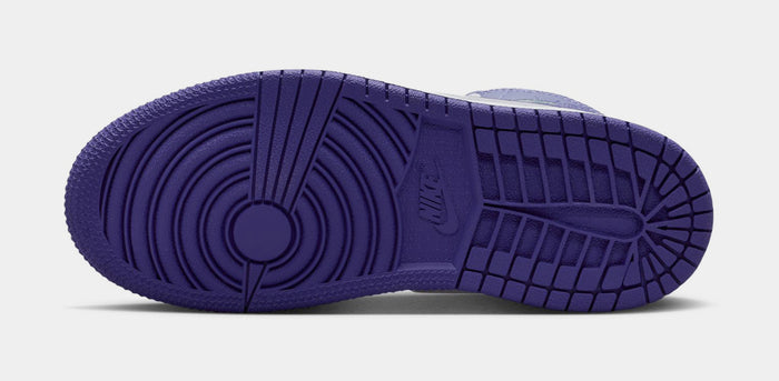 Air Jordan 1 Mid Preschool Lifestyle Shoes (Dusty Amethyst/White/Court Purple)
