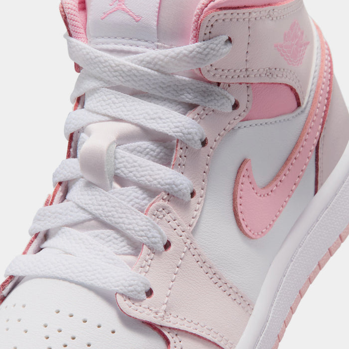 Air Jordan 1 Mid Preschool Lifestyle Shoes (Pearl Pink/White/Medium Soft Pink)