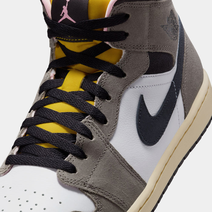 Air Jordan 1 Mid SE Cave Stone Mens Lifestyle Shoes (White/Cave Stone/Dark Sulfur/Oil Grey)