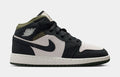 Air Jordan 1 Mid SE Grade School Lifestyle Shoes (Light Orewood Brown/Medium Olive/Sail/Off Noir)
