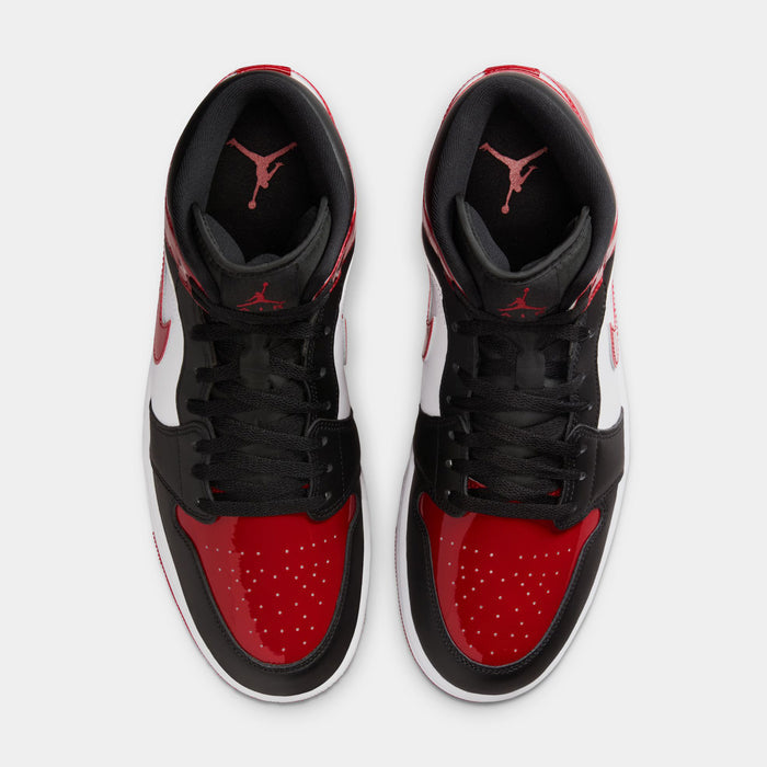 Air Jordan 1 Mid SE Mens Basketball Shoes (Black/White/Varsity Red)