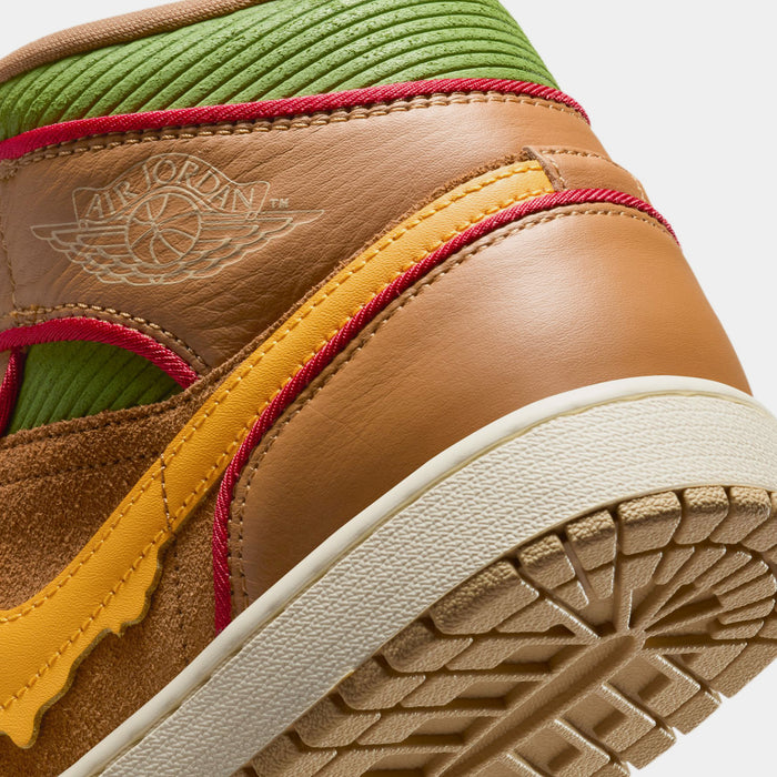 Air Jordan 1 Mid SE Mens Basketball Shoes (Flax/University Gold/Sesame/ Coconut Milk)