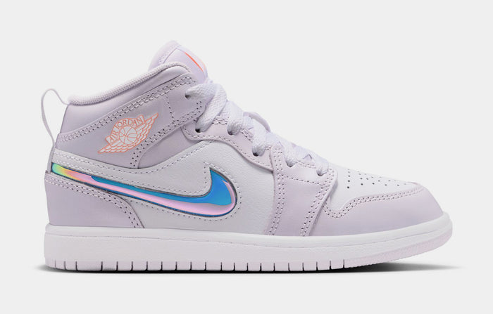 Air Jordan 1 Mid SE Preschool Lifestyle Shoes (Barely Grape/White/Atomic Pink)
