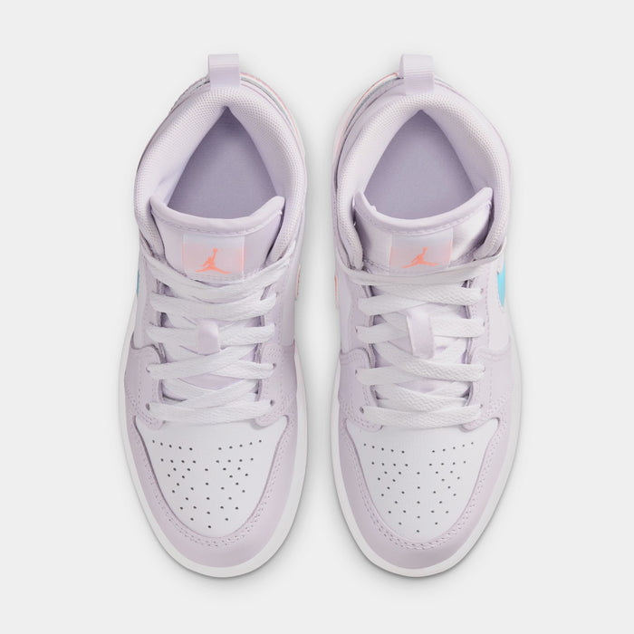 Air Jordan 1 Mid SE Preschool Lifestyle Shoes (Barely Grape/White/Atomic Pink)