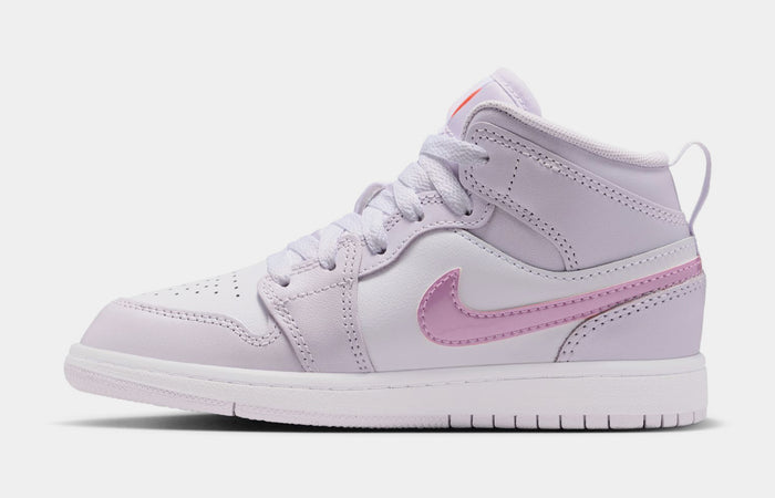 Air Jordan 1 Mid SE Preschool Lifestyle Shoes (Barely Grape/White/Atomic Pink)