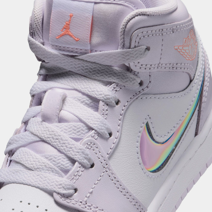 Air Jordan 1 Mid SE Preschool Lifestyle Shoes (Barely Grape/White/Atomic Pink)
