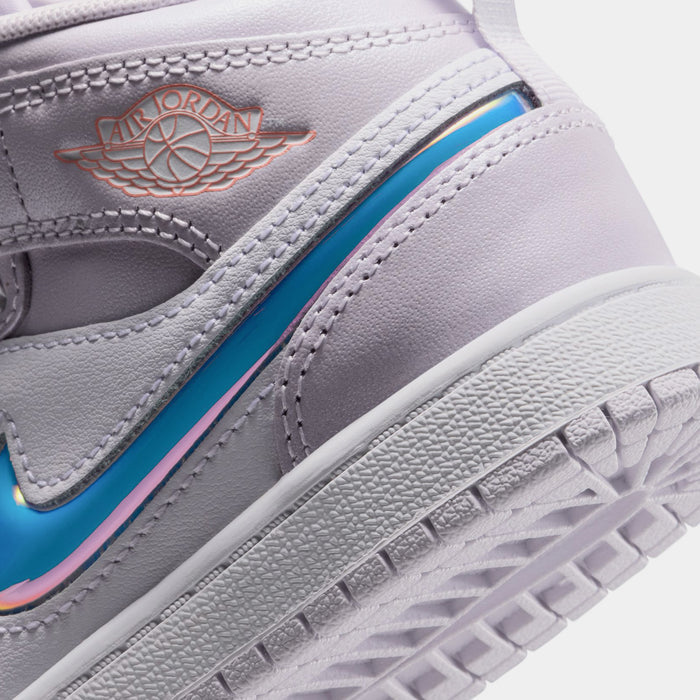 Air Jordan 1 Mid SE Preschool Lifestyle Shoes (Barely Grape/White/Atomic Pink)