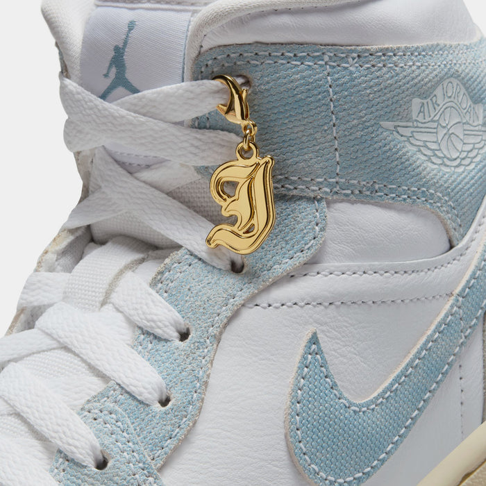 Air Jordan 1 Mid SE Womens Lifestyle Shoes (White/Sail/Gum Light Brown/Worn Blue)