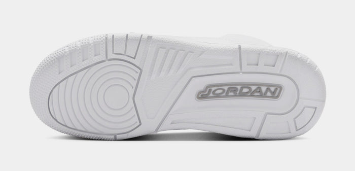 Air Jordan 3 Retro White and Silver Grade School Lifestyle Shoes (White/Metallic Silver)