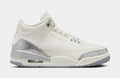 Air Jordan 3 Retro Womens Lifestyle Shoes (Sail/Cement Grey/Metallic Silver) Final Sale