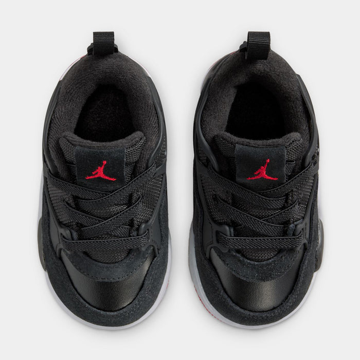 Air Jordan 4 Infant Toddler Lifestyle Shoes (Black/Wolf Grey/White/Varsity Red)
