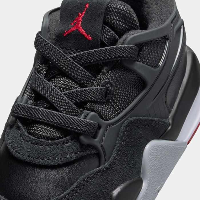 Air Jordan 4 Infant Toddler Lifestyle Shoes (Black/Wolf Grey/White/Varsity Red)