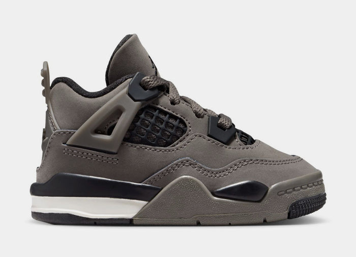 Air Jordan 4 Retro Cave Stone And Black Infant Toddler Lifestyle Shoes (Cave Stone/Black/Phantom)