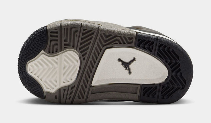 Air Jordan 4 Retro Cave Stone And Black Infant Toddler Lifestyle Shoes (Cave Stone/Black/Phantom)