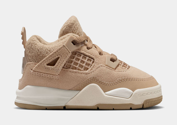Air Jordan 4 Retro Cozy Girl Infant Toddler Lifestyle Shoes (Hemp/Light Orewood Brown)
