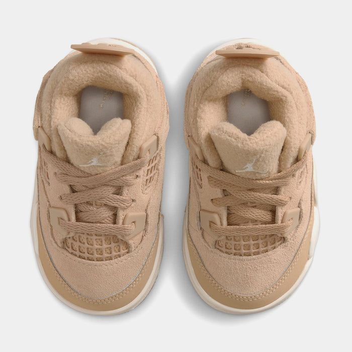 Air Jordan 4 Retro Cozy Girl Infant Toddler Lifestyle Shoes (Hemp/Light Orewood Brown)