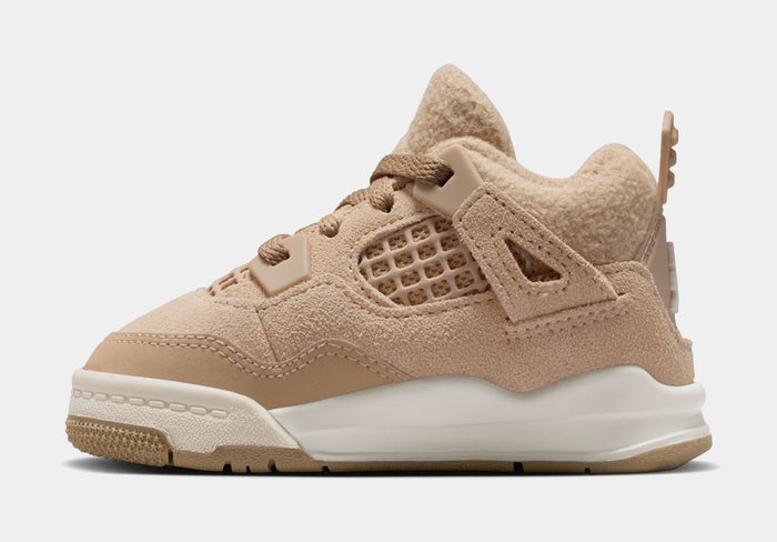 Air Jordan 4 Retro Cozy Girl Infant Toddler Lifestyle Shoes (Hemp/Light Orewood Brown)