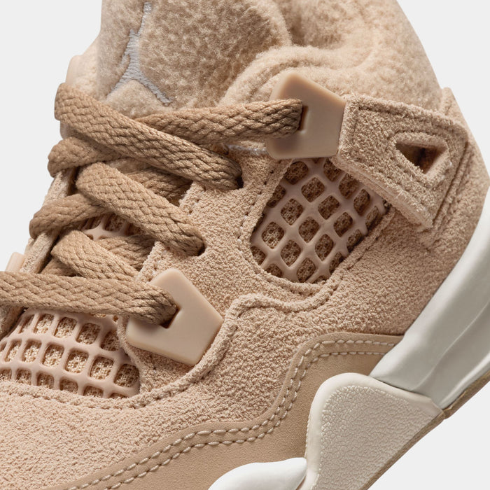 Air Jordan 4 Retro Cozy Girl Infant Toddler Lifestyle Shoes (Hemp/Light Orewood Brown)