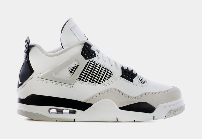 Air Jordan 4 Retro Military Black Mens Lifestyle Shoes (White/Black) Limit One Per Customer